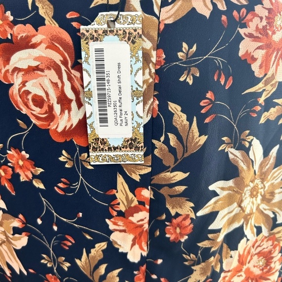 NWT BOOHOO FLORAL RUFFLE SHIFT DRESS SIZE US 20 - Picture 7 of 10